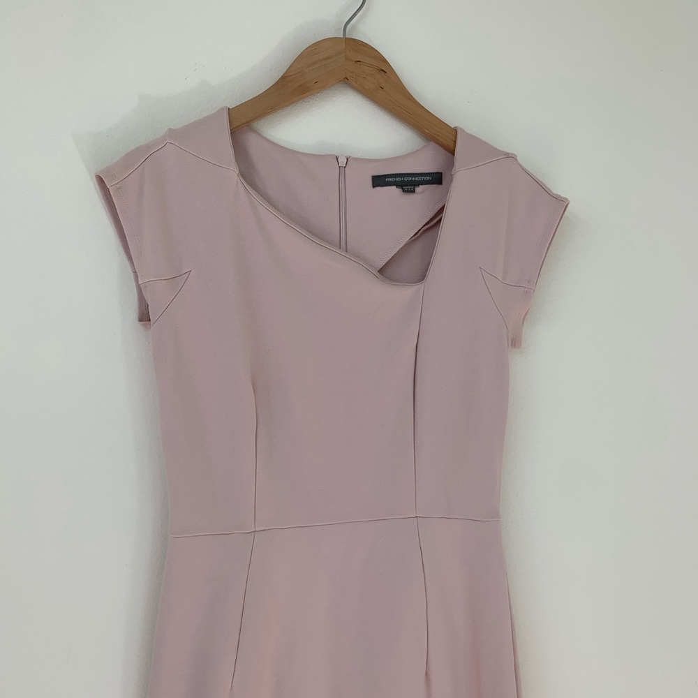 French Connection I Lulu Pink Sheath Slash Neck - Picture 2 of 11